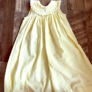 Yellow gingham dress with and H monogram